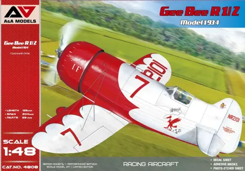 Plastiková stavebnice A&A Models AAM4808 Gee Bee R1/R2 verze 1934-35 v měřítku 1/48