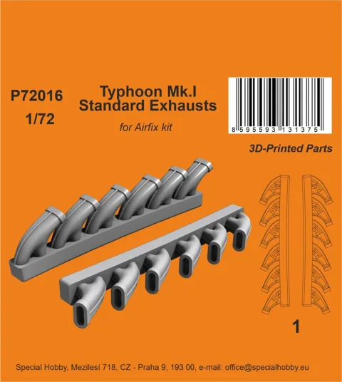 Resinové výfuky CMK P72016 pro Typhoon Mk.I v měřítku 1/72 pro stavebnici Airfix