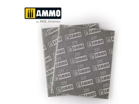 Brusná houbička AMMO Mig 8557 se zrnitostí 220, balení 2 listy