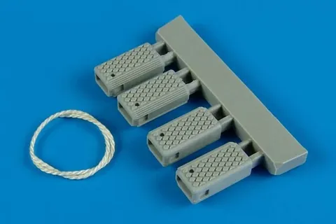 Doplněk Aires 132007 univerzální zarážky kol US Navy s nylonovým lanem v měřítku 1/32
