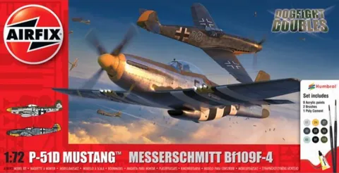 Dárková sada Airfix A50193 Dogfight Double 1/72 – stavebnice P-51D Mustang a Bf-109F-4