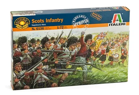 Krabice sady figurek Italeri 6136 skotská pěchota, napoleonské války, měřítko 1/72