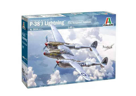 Krabice plastikové stavebnice Italeri 2834 P-38J E.T.O. v měřítku 1/48