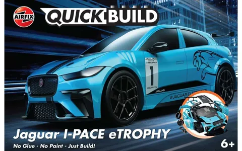 Krabice stavebnice Airfix Quick Build J6033 Jaguar I-PACE eTROPHY se zacvakávacími díly