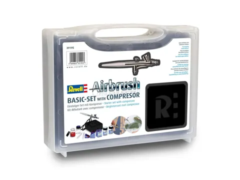 Revell 39195 Airbrush komplet set Basic Series s kompresorem, pistolí a barvami Aqua Color
