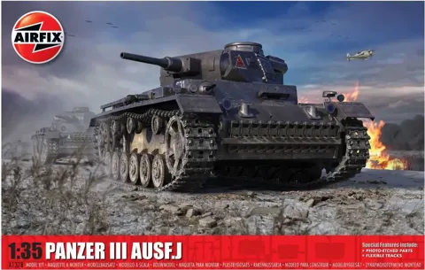 Krabice plastikové stavebnice Airfix A1378 Panzer III Ausf. J v měřítku 1/35