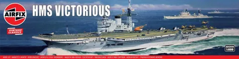 Krabice stavebnice Airfix A04201V Classic Kit VINTAGE letadlová loď HMS Victorious v měřítku 1:600
