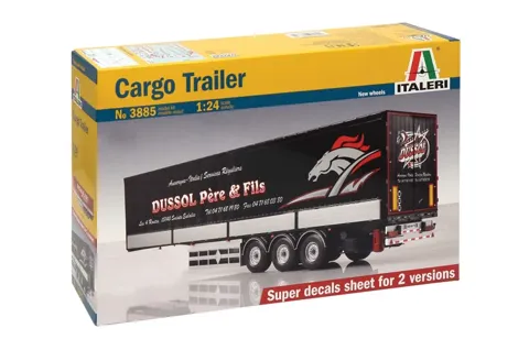 Krabice plastikové stavebnice Italeri 3885 Cargo Trailer v měřítku 1/24