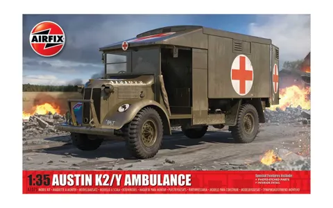 Krabice plastikové stavebnice Airfix A1375 Austin K2/Y Ambulance v měřítku 1/35