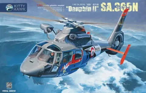 Krabice stavebnice Kitty Hawk SA.365N Dauphin II v měřítku 1/48, kód KH80107