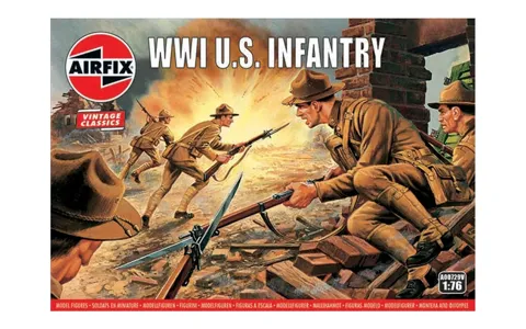 Krabička stavebnice Airfix Classic Kit VINTAGE A00729V WW1 U.S. Infantry v měřítku 1:76