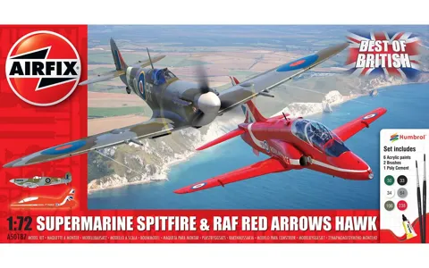 Krabice dárkové sady Airfix A50187 Gift Set Best of British se stavebnicemi Spitfire a Hawk v měřítku 1/72