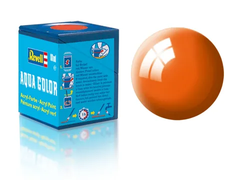 Lahvička akrylové barvy Revell Aqua Color 36130 oranžová lesklá 18 ml