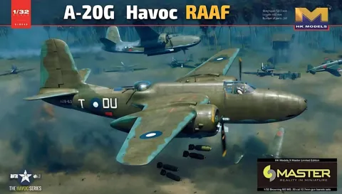 Krabice stavebnice HK Models A-20G Havoc RAAF Master Version v měřítku 1/32