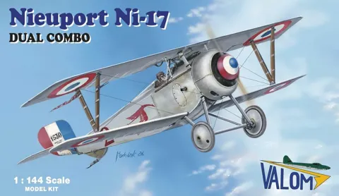 Krabice plastikové stavebnice Valom 14405 Nieuport Ni 17 dual combo v měřítku 1/144