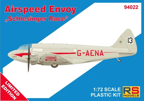 Krabice stavebnice RS Models 94022 Airspeed Envoy Gabrielle v měřítku 1/72