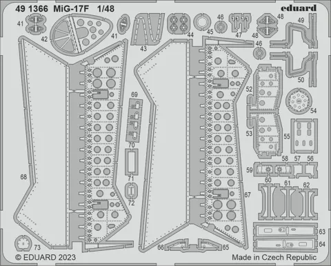 Fotoleptaná sada Eduard 491366 MiG-17F 1/48 pro stavebnici AMMO by Mig