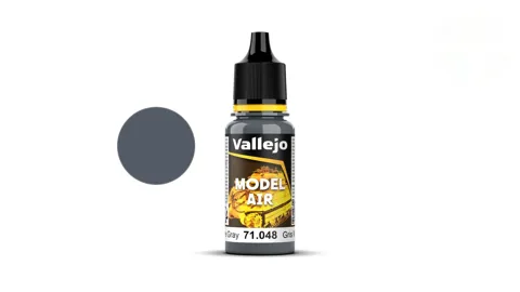 Lahvička akrylové barvy Vallejo Model Air 71048 motorová šedá Engine Grey 18 ml