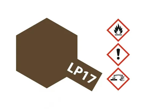 Skleněná lahvička lakové barvy Tamiya LP-17 82117 linoleová paluba hnědá, 10 ml