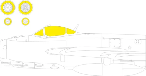 Maskovací sada Eduard EX957 pro MiG-17F v měřítku 1/48 s předřezanými šablonami