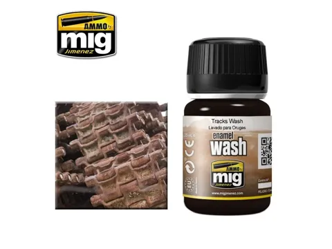 Lahvička enamel washe AMMO Mig A.MIG-1002 v odstínu pásy (Tracks) 35 ml