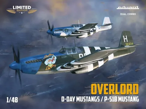 Krabice stavebnice Eduard 11181 OVERLORD: D-DAY MUSTANGS P-51B Mustang Dual Combo v měřítku 1/48
