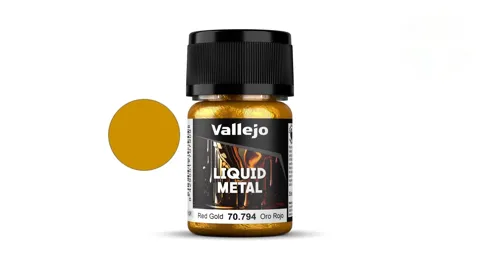 Lahvička metalické barvy Vallejo Liquid Metal 70794 červené zlato 35 ml