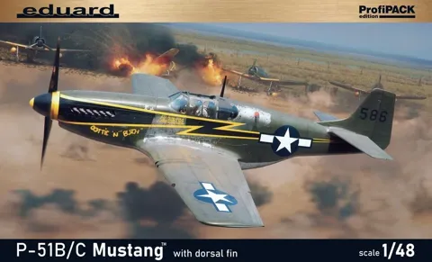 Krabice stavebnice Eduard ProfiPACK 82108 P-51B/C Mustang s hřbetní ploutví v měřítku 1/48