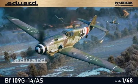 Krabice stavebnice Eduard 82162 Bf 109G-14/AS 1/48 ProfiPACK s vyobrazením německého stíhacího letounu