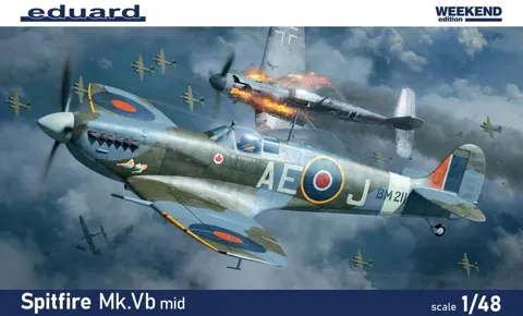 Krabice stavebnice Eduard 84186 Spitfire Mk.Vb mid v měřítku 1/48, řada Weekend Edition