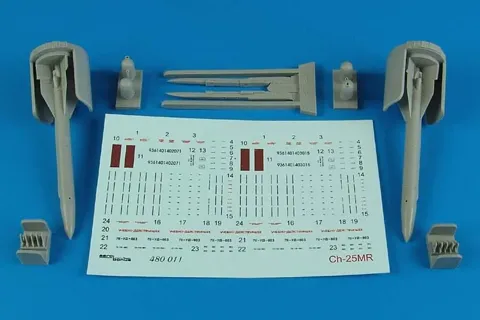 Aires 480011 – resinové řízené střely Ch-25MR (AS-10 Karen) v měřítku 1/48