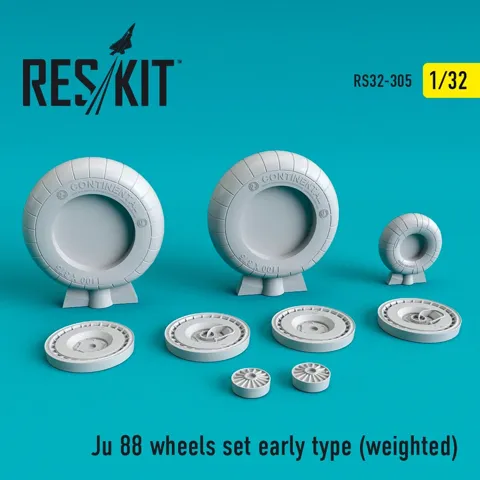 Reskit RS32-0305 sada kol Ju-88 raného typu v měřítku 1/32 se zatíženými pneumatikami