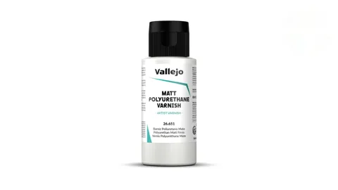 Lahvička matného polyuretanového laku Vallejo Varnish 26651, 60 ml