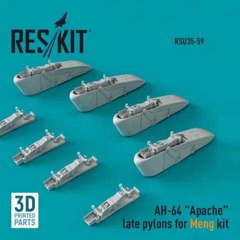 Reskit RSU35-0059 3D tištěné závěsníky AH-64 Apache 1/35 pro stavebnici Meng