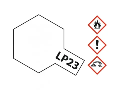 Skleněná lahvička lakové barvy Tamiya LP-23 Flat Clear matný lak 10 ml