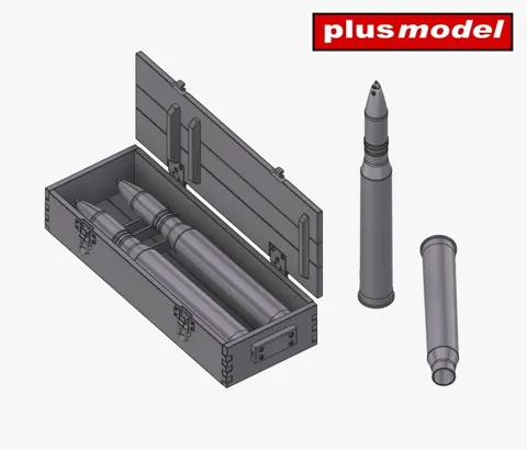 Sada Plus Model DP3056 munice 75 mm pro Panther 1/35 – bedny, patrony a náboje