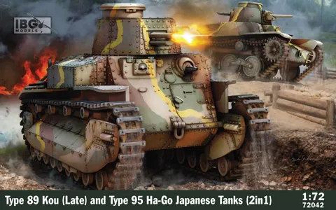 Krabice stavebnice IBG Models 72042 japonské tanky Type 89 Kou a Type 95 Ha-Go v měřítku 1/72