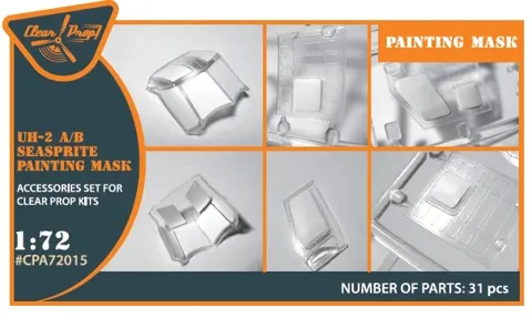 Maskovací sada Clear Prop CPA72015 pro UH-2 A/B Seasprite v měřítku 1/72
