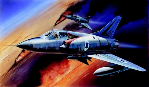 Krabice plastikové stavebnice Academy 12247 Mirage III-C v měřítku 1/48