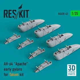 3D tištěné závěsníky výzbroje Reskit RSU35-0042 pro AH-64 Apache v měřítku 1/35