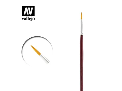 Kulatý syntetický štětec Vallejo Brush Synthetic P54003 Toray velikosti 3 pro akrylové barvy