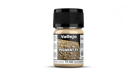 Balení práškového pigmentu Vallejo Pigment FX 73102 Light Yellow Ochre, 35 ml