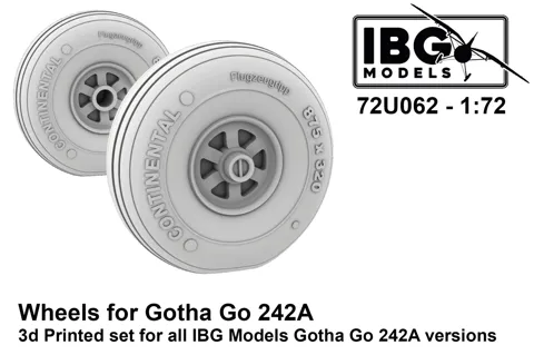 Sada IBG Models 72U062 kola pro Gotha Go-242A v měřítku 1/72