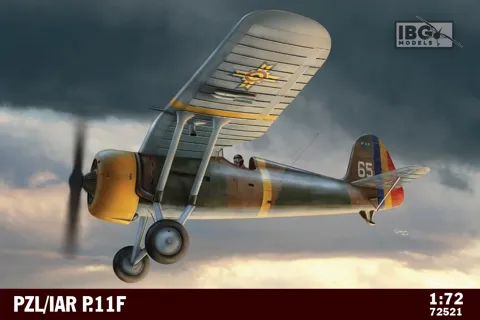 Krabice plastikové stavebnice IBG Models 72521 PZL/IAR P.11F v měřítku 1/72