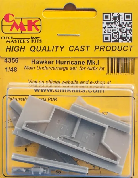 Resinová sada CMK 4356 hlavní podvozek Hawker Hurricane Mk.I 1/48 pro stavebnici Airfix