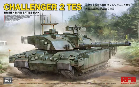 Krabice plastikové stavebnice Rye Field Model RFM5039 Challenger 2 TES v měřítku 1/35