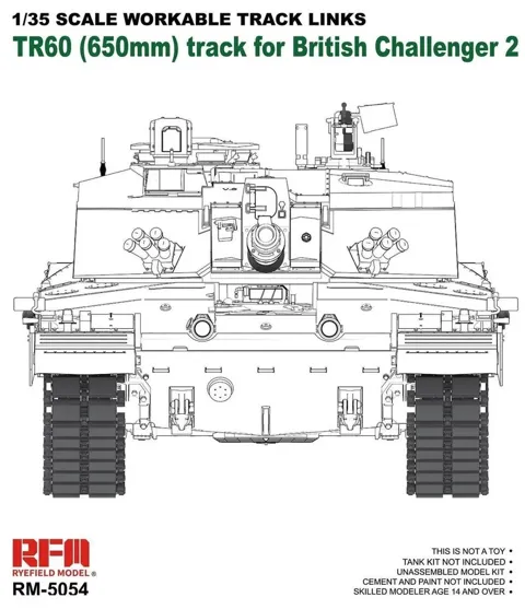 Sada funkčních pásových článků Rye Field Model RFM5054 pro Challenger 2 v měřítku 1/35