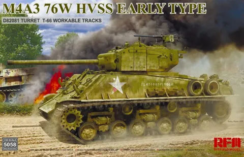 Krabice stavebnice Rye Field Model RFM-5058 1/35 M4A3 76W HVSS Sherman raný typ