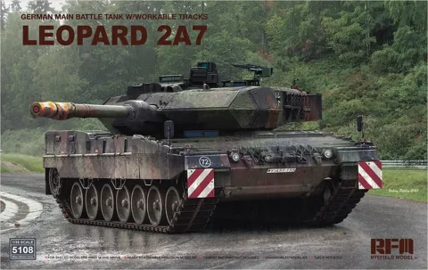 Krabice plastikové stavebnice Rye Field Model RFM5108 Leopard 2 A7 v měřítku 1/35