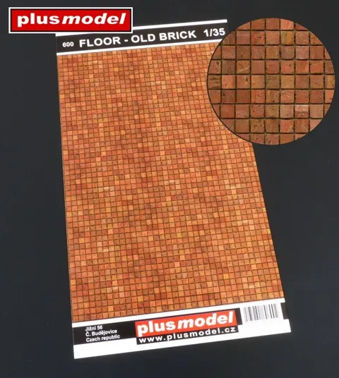 Plus Model 600 podlaha stará cihla 1/35 – papírový list s motivem cihlové dlažby